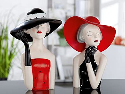 Figure, Woman, dotted, Synthetic resin, red, black, PU 1, L. 15 cm, W. 20 cm, H. 30 cm