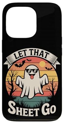 Funny Halloween Ghost Meditation Zen Let That Sheet Go Case for iPhone 13 Pro