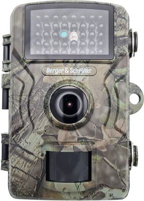 Berger & Schröter DH1 Wildcamera, 16 MP, Full HD, met bewegingsmelder, No Glow 940nm, zwart-LED, nachtzicht, 0,7 s, snelle trigger, IP66 waterdicht, 32 GB, SD-ondersteuning, 90° groothoek,