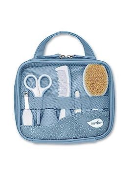 Nuvita 1146 | Complete babyverzorgingsset | toilettas | schoonheid voor baby's | nagel- en haarschaar | ideaal voor kleuterschool en reizen | BPA-vrij | poederblauw
