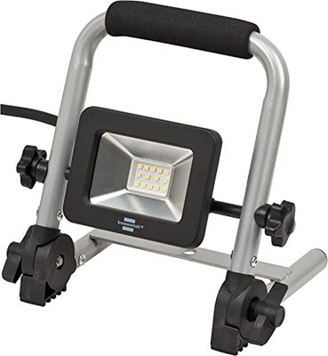 Brennenstuhl Faretto LED mobile EL 750 M/LED 10 W per interni ed esterni IP65 (faretto da lavoro a LED da 900 lm con cavo da 1,5 m H07RN-F 3G1,0 e telaio pieghevole, IK08)