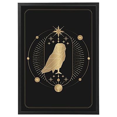 Arterby's® - Premium Poster Quadro Cornice Tela Canvas Dipinto Mood - Illustrazione Tarocchi Astrologia - Made in Italy - HD Poster con Cornice Semplice Nera 30x40 cm A0023 D0010