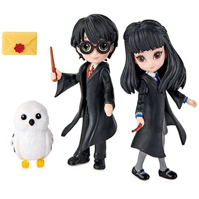 Wizarding World, Set Amicizia Harry Potter e Cho Chang con Edvige, bambole articolate 7.5cm, collezione Harry Potter - dai 5 anni