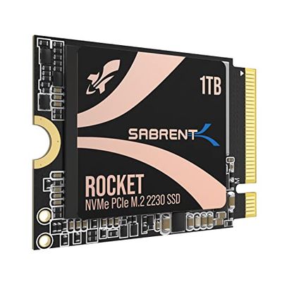 SABRENT 2230 M.2 NVMe Gen 4 1TB, Interna SSD 4750 MB/s Läsning, PCIe 4.0 X4, Intern Solid State-enhet, Kompatibel med Steam Deck, Surface Pro, PC, NUCs och bärbara datorer [SB-2130-1TB]