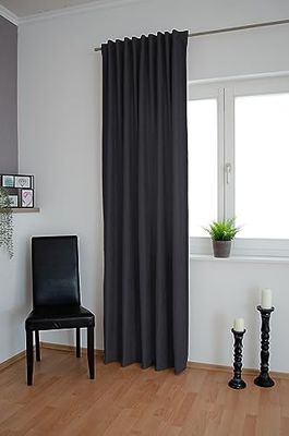 Cortina monocromática | Decorativa Cortina de salón | Gris