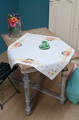 Vervaco AIDA Tablecloth Tits Counted Tablecloth, COTTON, multicoloured, 80 x 80 x 0.3 cm