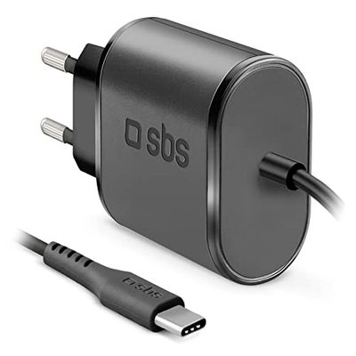 SBS Caricatore USB C da parete e ciabatta multipresa, caricabatterie portatile da 12W per cellulari Samsung, Oppo, Xiaomi, Huawei, Motorola, Asus, LG, Nokia, cavo 1m