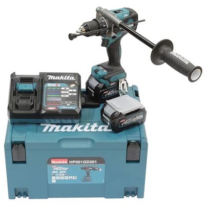 Makita Perceuse visseuse à percussion 40 v max li-ion 2,5 ah xgt ø 13 mm makita - hp001gd201