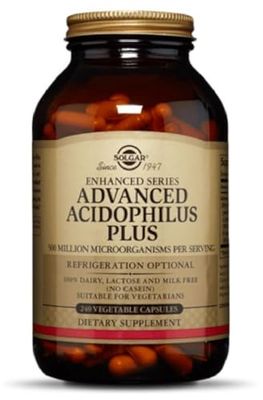 SOLGÄR - ADVANCED ACIDOPHILUS PLUS | Con L. acidophilus LA-5 y B. lactis BB-12 para una flora intestinal saludable - 120 cápsulas