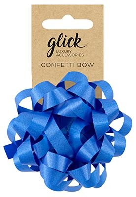 Glick Lazo de lujo azul índigo, perfecto para envolver regalos, artes y manualidades, lazo azul para regalo, confeti índigo