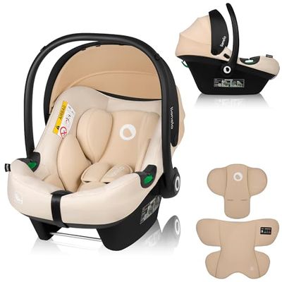 LIONELO ASTRID i-Size ADAC barnbilstol 40–87 cm, bärsele, bakorientering, 3-punkts säkerhetsbälte sidoskydd, dri-sits reduktionsinsats Grå