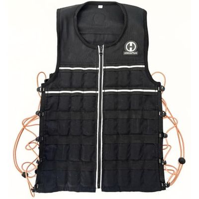 HYPERWEAR Hyper Vest ELITE Verzwaard vest (small 4,5 kg) verstelbare stretch CORDURA stof rits dunne stalen gewichten voor loopkracht uithoudingsvermogen wandelen