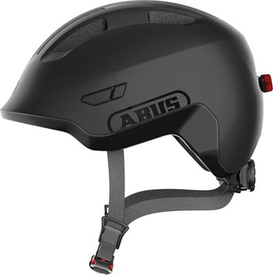 ABUS Smiley kinderhelm 3.0 ACE LED - fietshelm met licht - diepe pasvorm & ruimte voor een vlecht/staart - voor meisjes en jongens - zwart, maat S