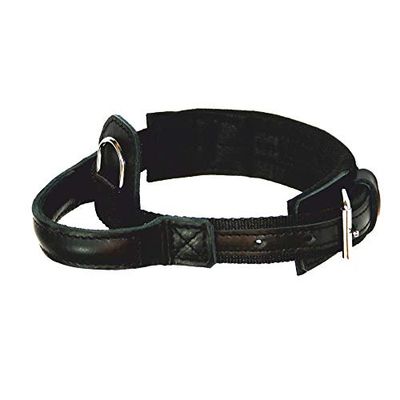 Dingo Gear hondenhalsband Heros van band, groot, 40-52 cm, handgemaakt, sterke handgreep, verstelbaar, zwart S04012