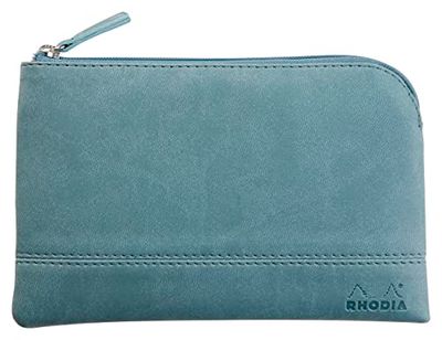 Rhodia 116535C - Rhodiarama pochette zippé en simili cuir italien - taille S (11x17 cm) EAU