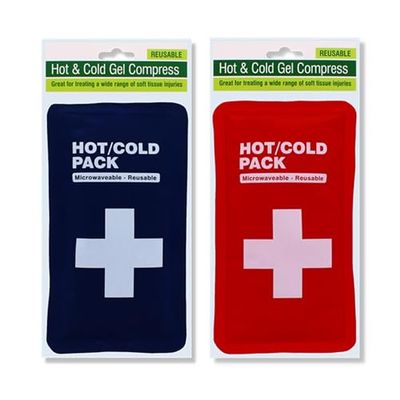 1pk Reusable Hot and Cold Gel Pack for Pain Relief – Microwavable & Freezer Safe Compress, Blue & Red Colours- (Random Colour Shipped)