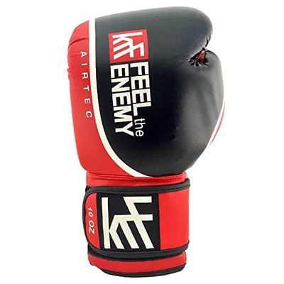 KRF Feel The Enemy Box KRF DC Guantes AIRTEC Reforzado ROJO/NEGRO10oz Venda Boxeo, Adultos Unisex, Rojo (Rojo), 10