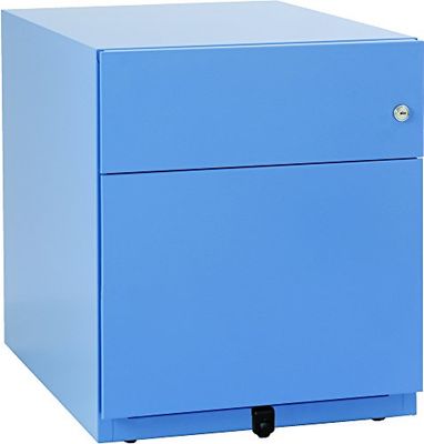 BISLEY Conteneur à roulettes avec poignée, 1 tiroir Universel, 1 tiroir HR en métal, 605, Bleu, 56,5 x 42 x 49,5 cm