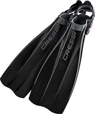 Cressi Frog Fins - Aletas ajustáveis de salto aberto para mergulho e snorkel, preto, XS/S, adulto unissexo