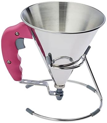 De Buyer - Entonnoir à piston avec pied KWIK en inox - 0,8 L -, Fuchsia