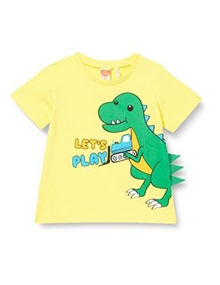 Koton T-shirt voor baby's, jongens, dinosaurus, bedrukt met lange mouwen, ronde hals, applicatie, detail, geel (151), 3-4 Jaren
