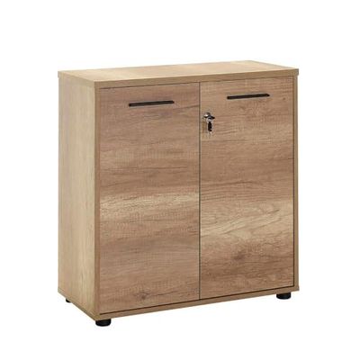 Stijlvol eiken boekenplank, 76 x 75 x 34 cm, 100% melamine gecoat deeltjesbord, 16 mm dik, perfect voor thuis, kantoor en woonkamer, opslag