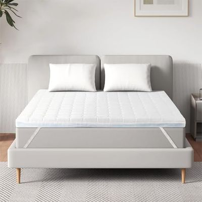 EGO HOME Materac nawierzchniowy 90 x 190 cm, wysokość 7 cm, stopień twardości H2, 7-strefowy, rdzeń z zimnej pianki, certyfikat Öko-Tex, nakładka na materac 90 x 190 cm, do łóżka kontynentalnego, sofy