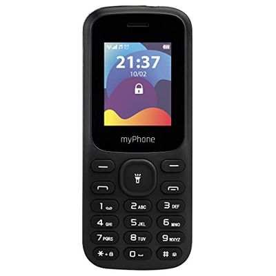 MP myPhone Fusion teléfono móvil Teclas Grandes Pantalla a Color de 1,77" Batería de 600 mAh Linterna Dual SIM Radio Bluetooth Teléfono móvil para Personas Mayores Teclas iluminadas Negro