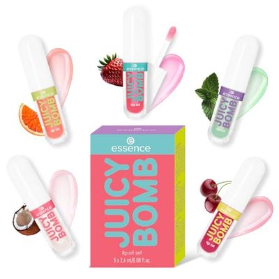 Essence Cosmetics Set de aceites labiales JUICY BOMB, 1 pieza