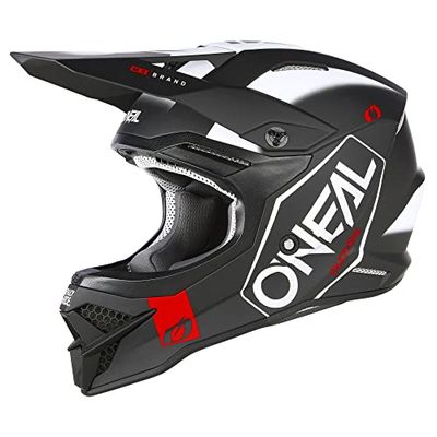 O'NEAL | Motocrosshjälm | MX Enduro | ECE 22.06 säkerhetsstandard, ventilationsöppningar för optimal kylning | 3SRS HEXX V.23 hjälm | Vuxen | Svart Vit | Storlek L (59/60 cm)