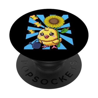 niños jardín polluelos jardinero girasol niña niño niño PopSockets PopGrip Adhesivo