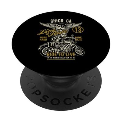 Chico California - Diseño retro envejecido de motocicleta PopSockets PopGrip Adhesivo