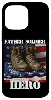 Proud Veteran Father Soldier Hero Military Veterans Papa Dad Case for iPhone 14 Pro Max