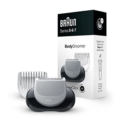 Braun EasyClick Tête De Tondeuse Corps pour Hommes, Originale, 2 Sabots pour Toutes Les Parties du Corps, pour Le Rasage des Poils, Accessoire Compatible avec Les Rasoirs Series 5, 6, 7