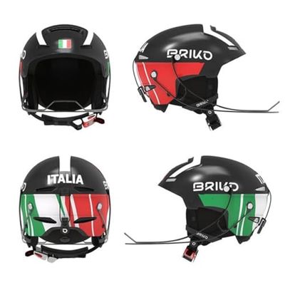 Briko Helmet Adulte Unisexe, Shiny Black-White, 58