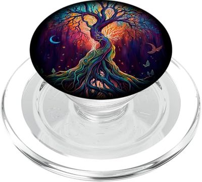 Amante de la naturaleza Árbol místico psicodélico de la vida PopSockets PopGrip para MagSafe