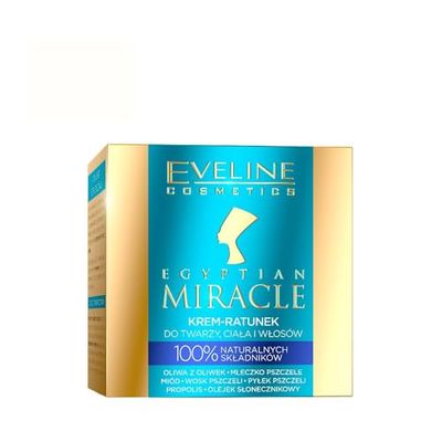 Eveline Cosmetics Egyptian Miracle Crema Multiuso per Viso, Corpo e Capelli - Formula Nutriente e Idratante con 7 Ingredienti Naturali - 40ML