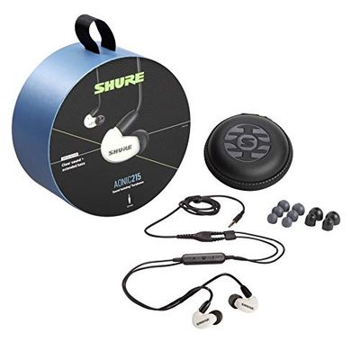 Shure AONIC 215 Auricolari Sound Isolating cablati, Suono Trasparente, Driver Singolo, vestibilità in-Ear Confortevole, Cavo Staccabile, compatibili con dispositivi Apple e Android – Bianchi