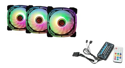 Talius Aura Spectrum ARGB Pack 3 Ventiladores 120mm + centralita. Color negro Conexión 6 pines. (3 FAN AURA BLK + CENTRALITA)