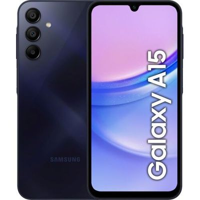 Samsung Galaxy A15 128 GB, Android smartphone, ontgrendeld, 6,5 inch display, 5000 mAh batterij, nachtblauw, Franse versie