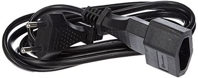Electraline 900008 Extensor de 2 m com tomada europeia, cabo 2 x 1 mm², cor preta