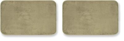 GEMITEX Tappeto MERLINO 50X80 ULTRASSORBENTE, Polyester, Tortora (Confezione da 2)