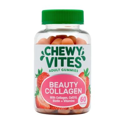 Chewy Vites Beauty Collagen, 60 Hydrolised Collagen Gummies, Hair, Skin, Nails Supplements for Women, with CoQ10, Biotin, Vitamins C, E and A, 1 Month Supply, Real Fruit Juice, Berry Flavour