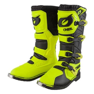 O'NEAL | Motocross Laarzen | Enduro Motorcycle | Comfort Air-Mesh-Insole, vier gespen, hoge kwaliteit synthetisch materiaal | Laarzen Rider Pro | Adult | Zwart Neon Geel | Maat 43