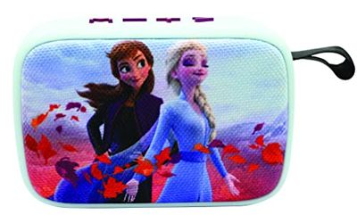 Lexibook Disney Frozen - Altoparlante portatile Bluetooth, wireless, USB, scheda TF, batteria ricaricabile, blu/viola, BT018FZ