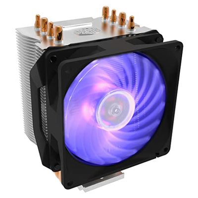 Cooler Master Hyper H410R RGB Refroidisseur CPU Ventirad Low-Profile, Technologie Direct Contact, 4 Caloducs en Cuivre, Radiateur Aluminium Compact, Ventilateur PWM 92mm RGB, Compatible AMD & Intel
