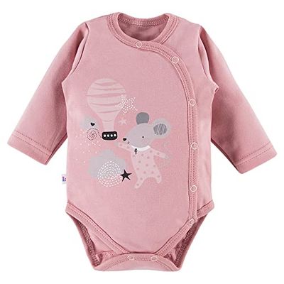 eevi,, Mellow, Le body enfant manches longues zippé, taille 50,Bleu, en tissu jersey 100% coton, rose, doux et agréable au toucher.