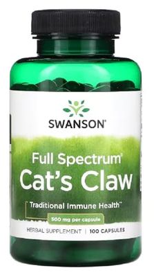 Swanson - Cat‘s Claw, 500mg - Griffe du Chat Immunité | Antioxydants puissants, soutien articulaire, santé digestive - 100 capsules