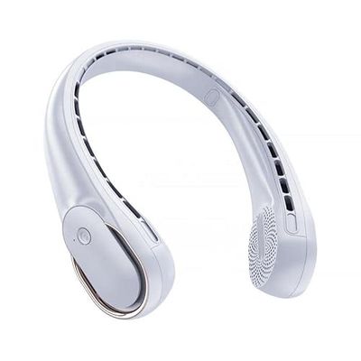 Rawrr Ventilateur de cou réglable sur 3 positions, 4000 mA, rechargeable par USB, silencieux, compact et portable, avec autonomie extra longue (blanc)