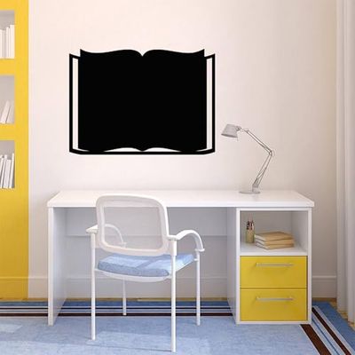 Ambiance Sticker leisteen krijtbord - muurstickers, zelfklevend, afwasbaar, boekdesign, H 80 x B 110 cm